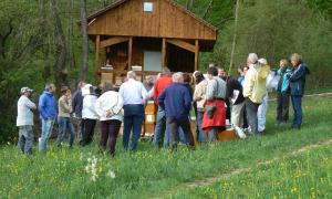 Besucher am Lehrbienenstand